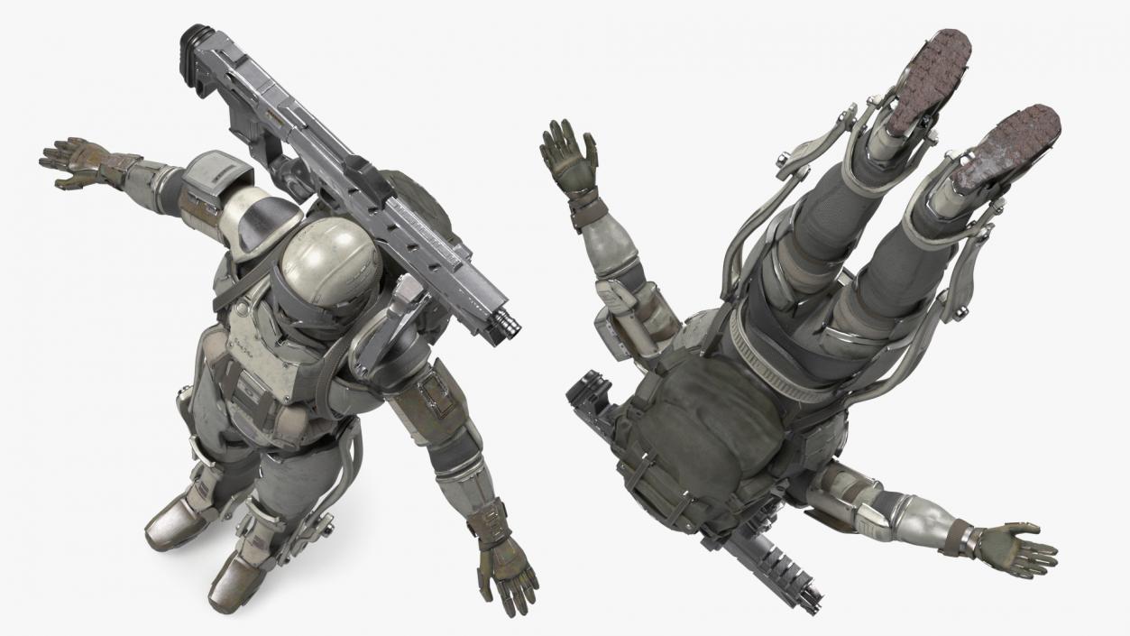 3D Exoskeleton Future Soldier A-pose model