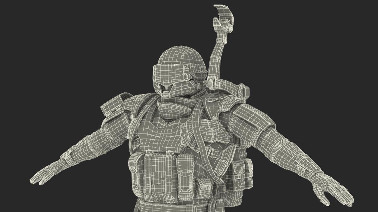 3D Exoskeleton Future Soldier A-pose model