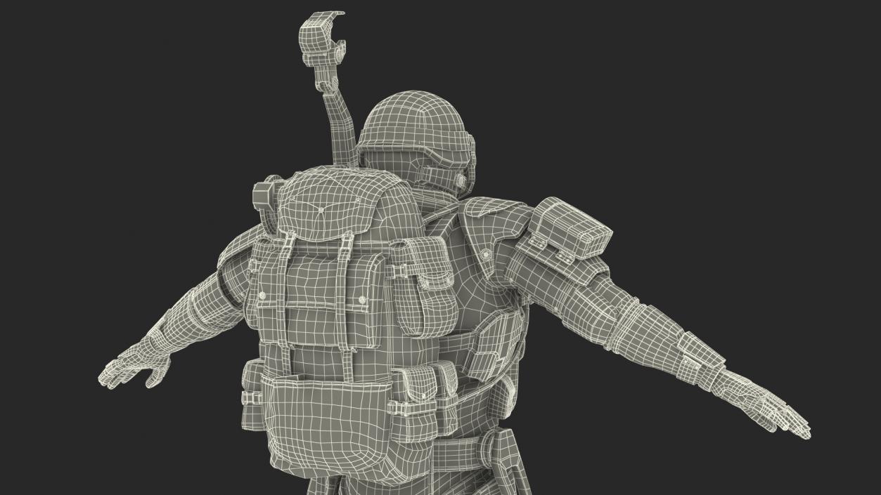 3D Exoskeleton Future Soldier A-pose model