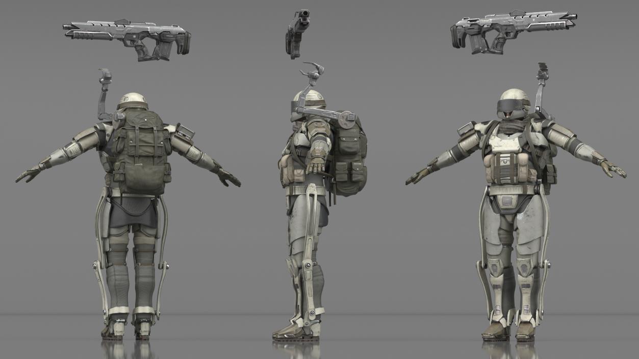 3D Exoskeleton Future Soldier A-pose model