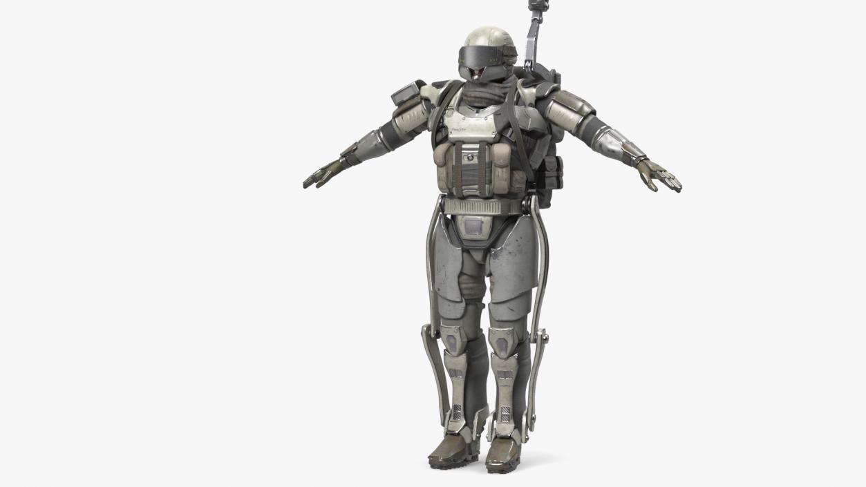 3D Exoskeleton Future Soldier A-pose model