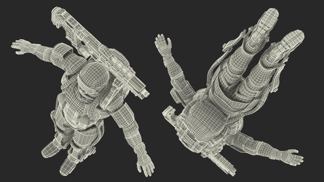 3D Exoskeleton Future Soldier A-pose model