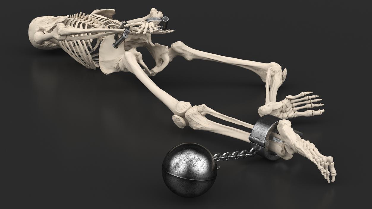 Prison Space with Male Skeleton Collection 2 3D model