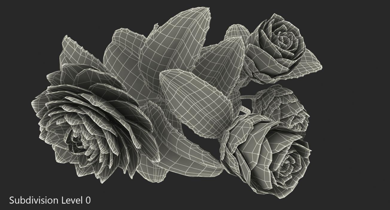 3D White Camellia Flower