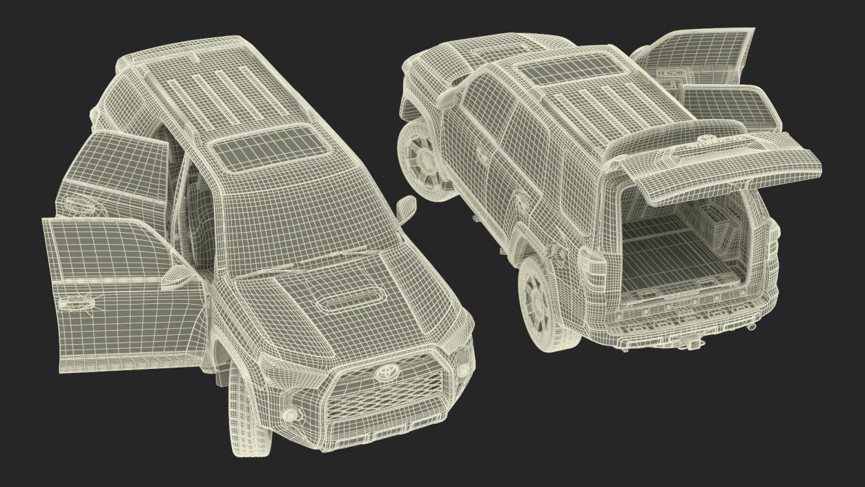 3D model Toyota 4Runner SUV Rigged