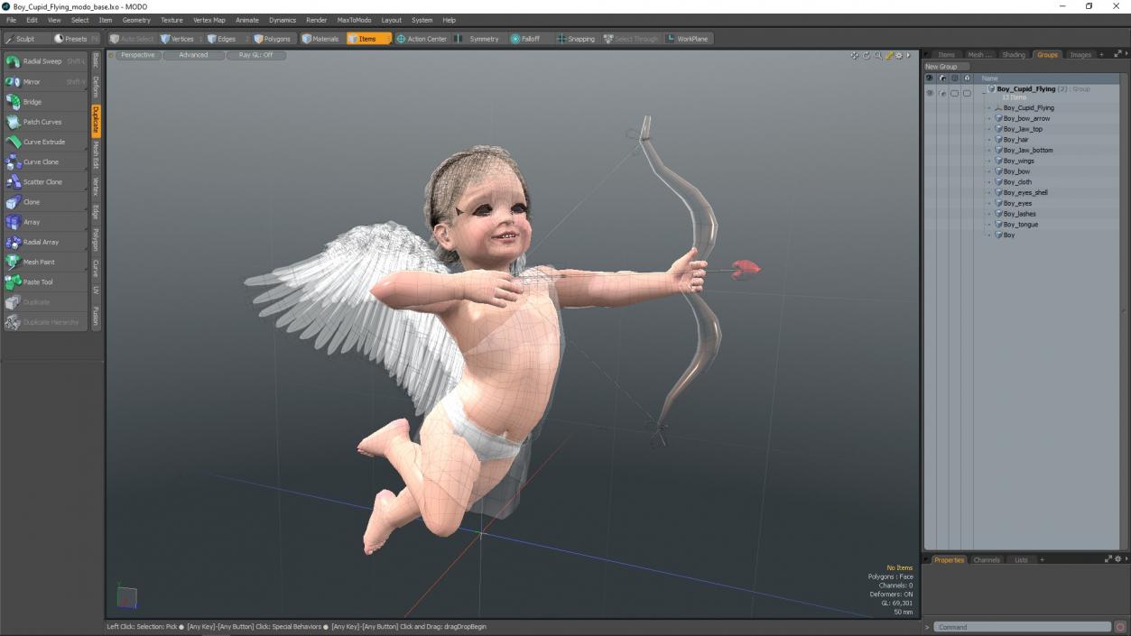 3D Boy Cupid Flying