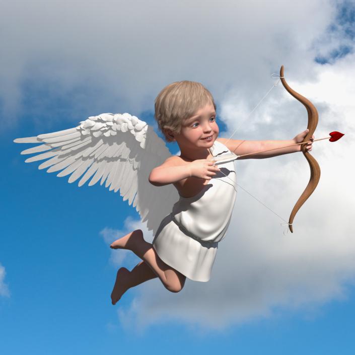 3D Boy Cupid Flying