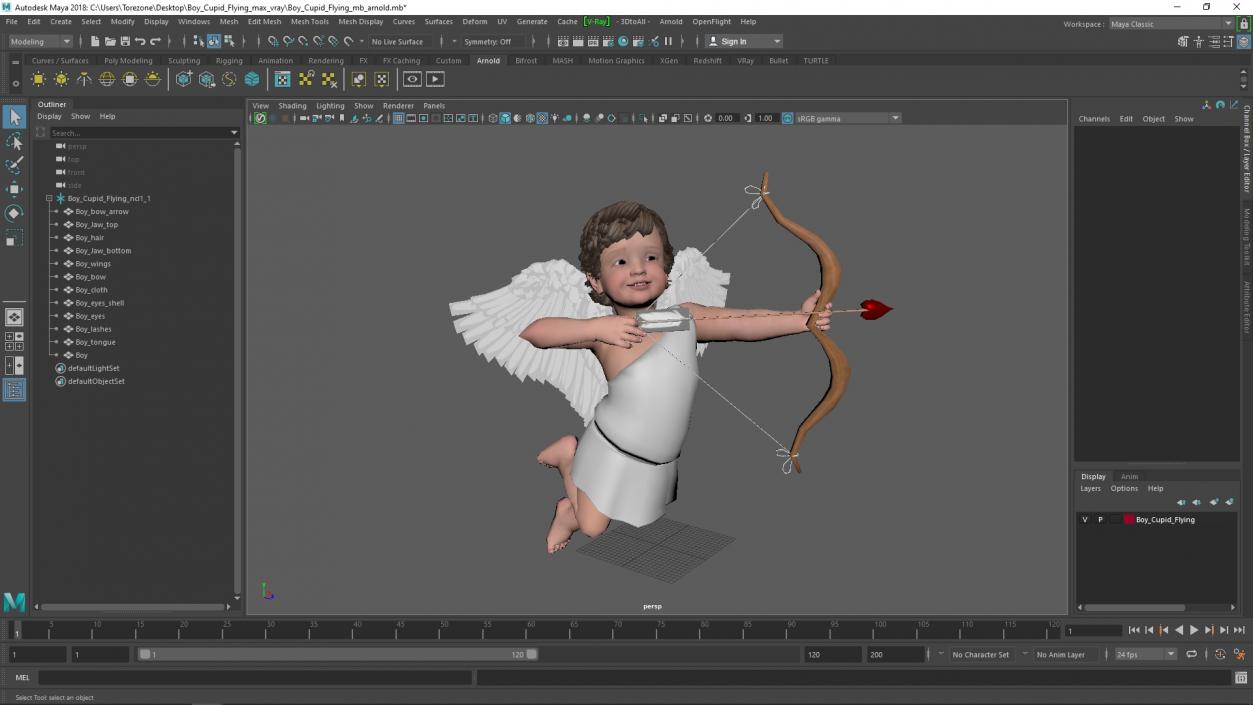 3D Boy Cupid Flying