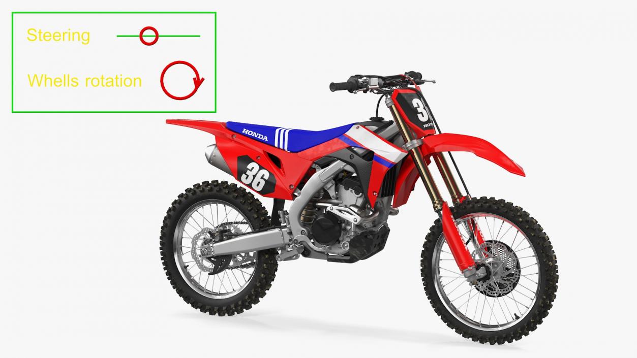 Motocross Bike Honda CRF250R 2018 Rigged 2 3D