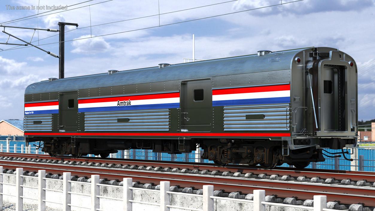 3D Amtrak Baggage Car model