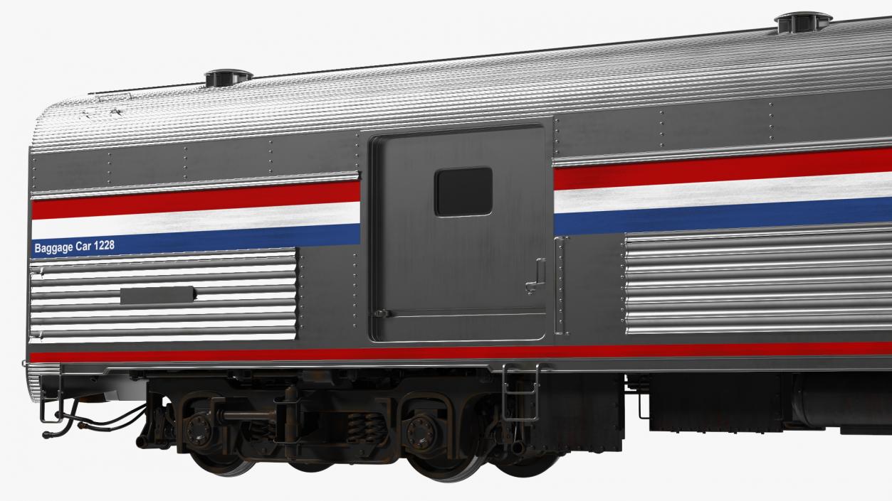 3D Amtrak Baggage Car model