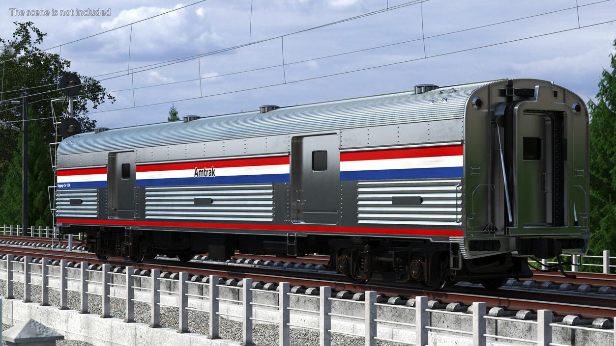 3D Amtrak Baggage Car model