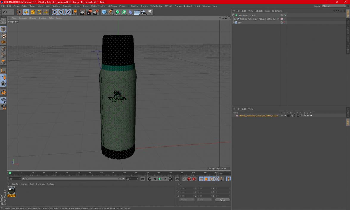 Stanley Adventure Vacuum Bottle Green 2 3D model