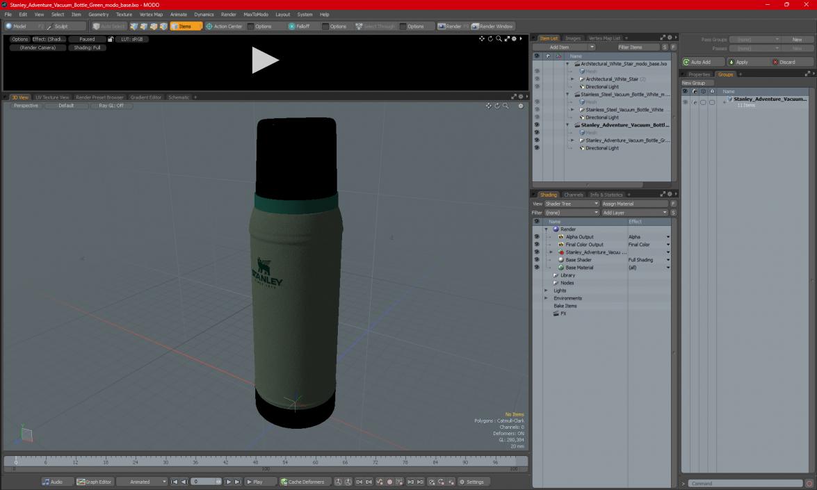 Stanley Adventure Vacuum Bottle Green 2 3D model