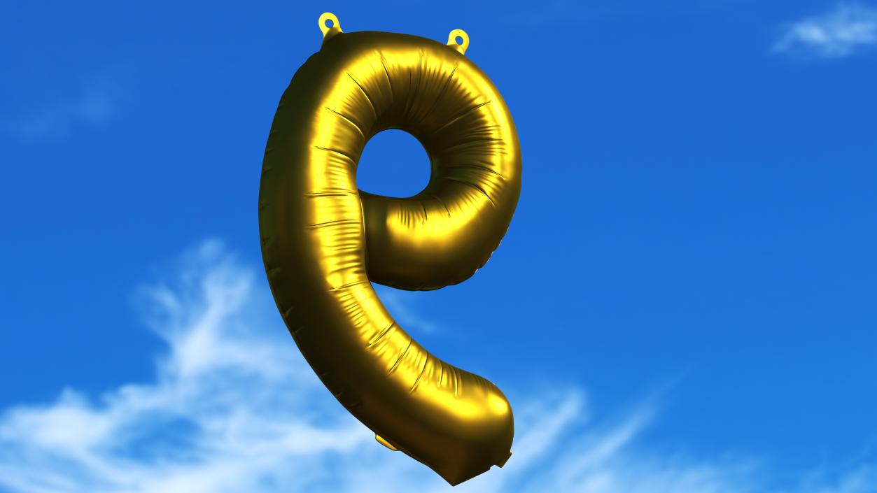 3D model Balloon Numbers Set Matte Gold