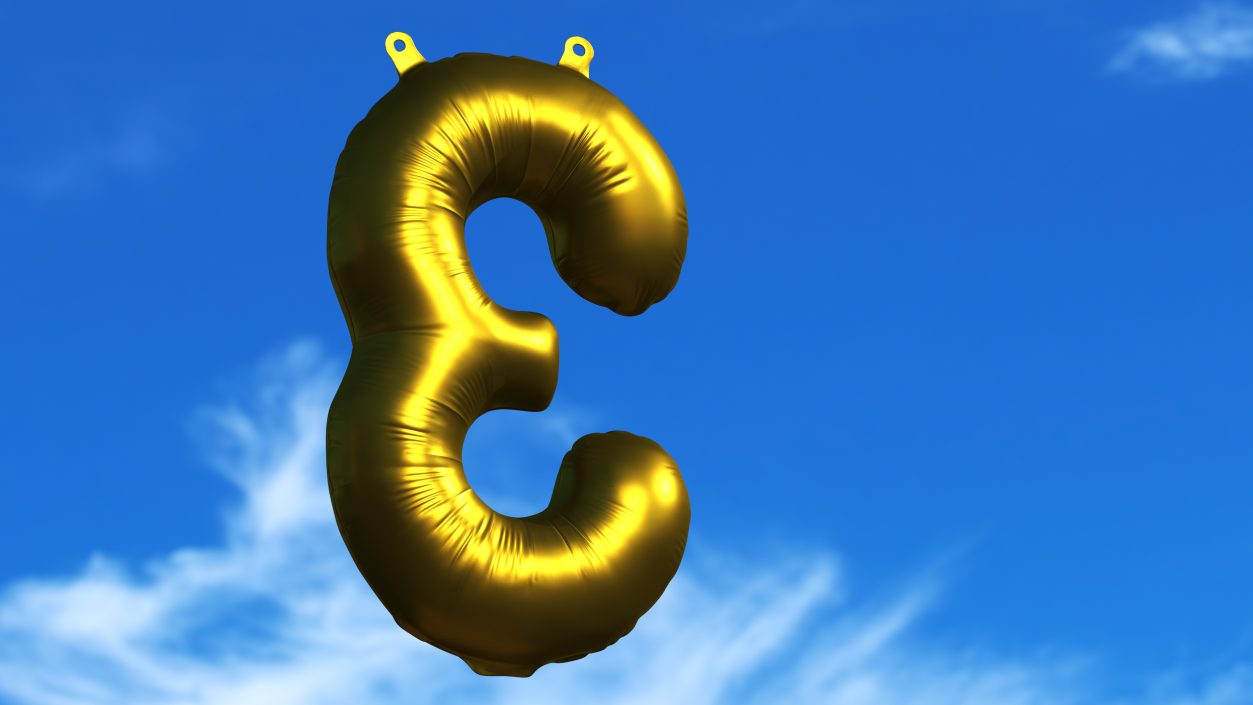 3D model Balloon Numbers Set Matte Gold