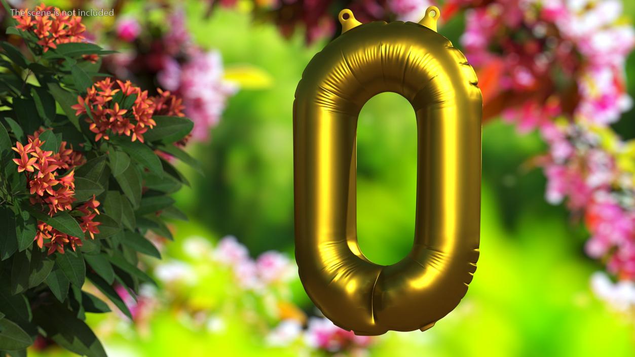 3D model Balloon Numbers Set Matte Gold