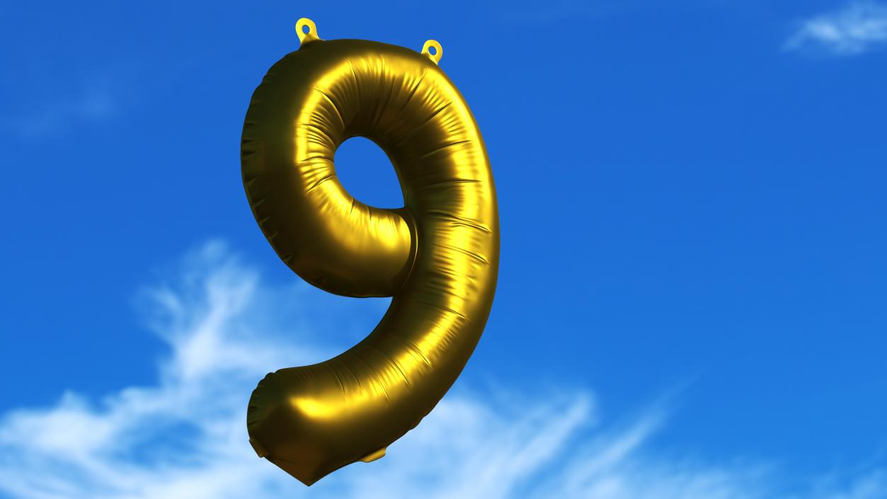 3D model Balloon Numbers Set Matte Gold