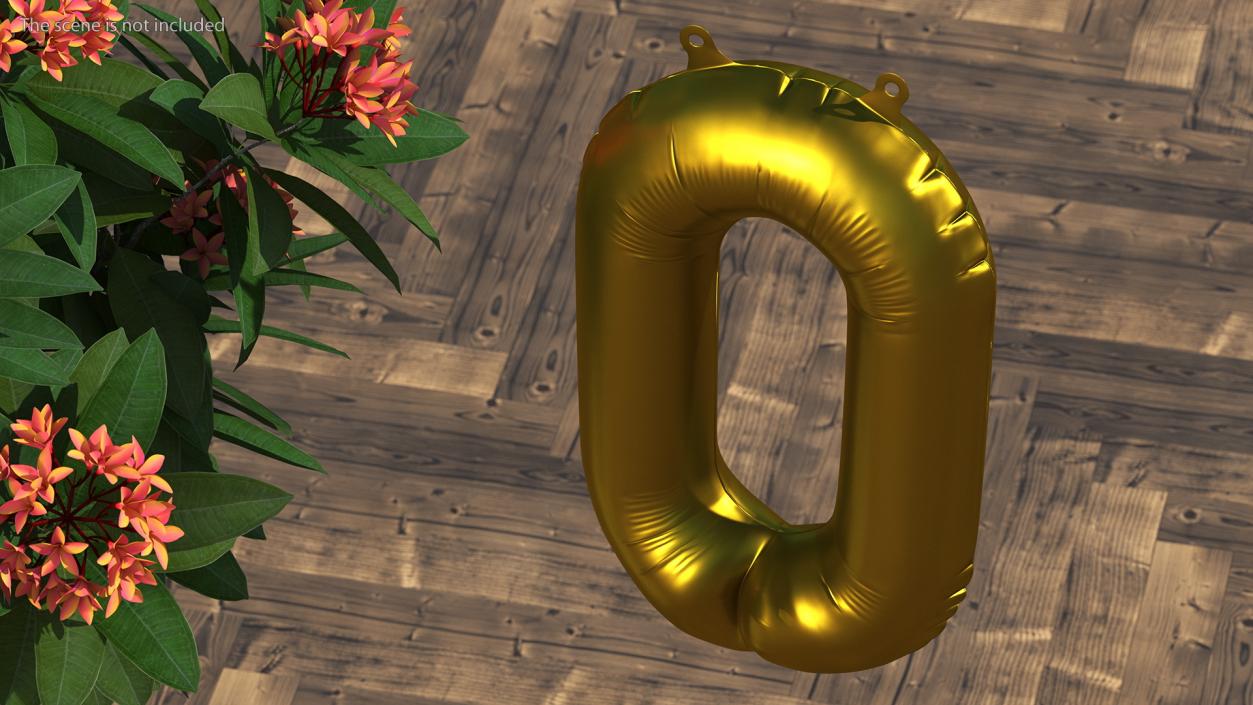 3D model Balloon Numbers Set Matte Gold