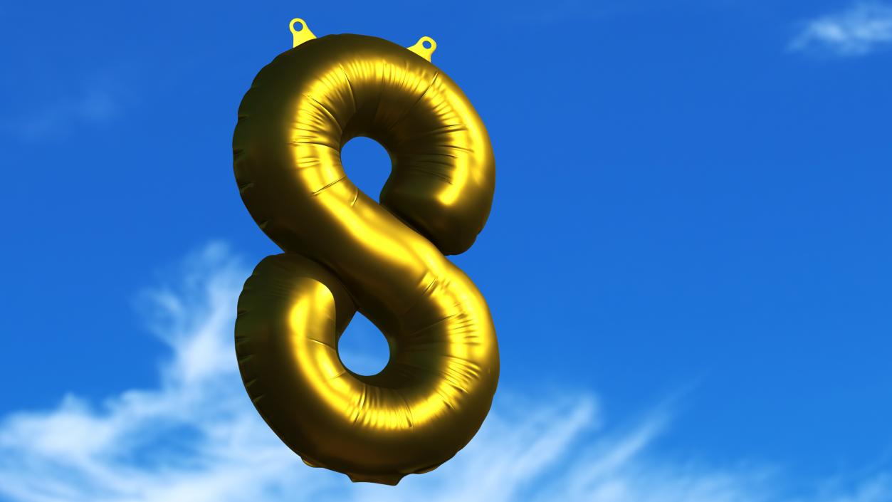 3D model Balloon Numbers Set Matte Gold