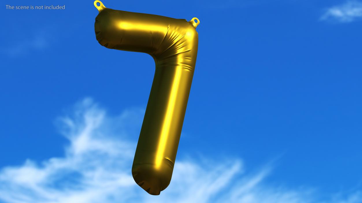 3D model Balloon Numbers Set Matte Gold