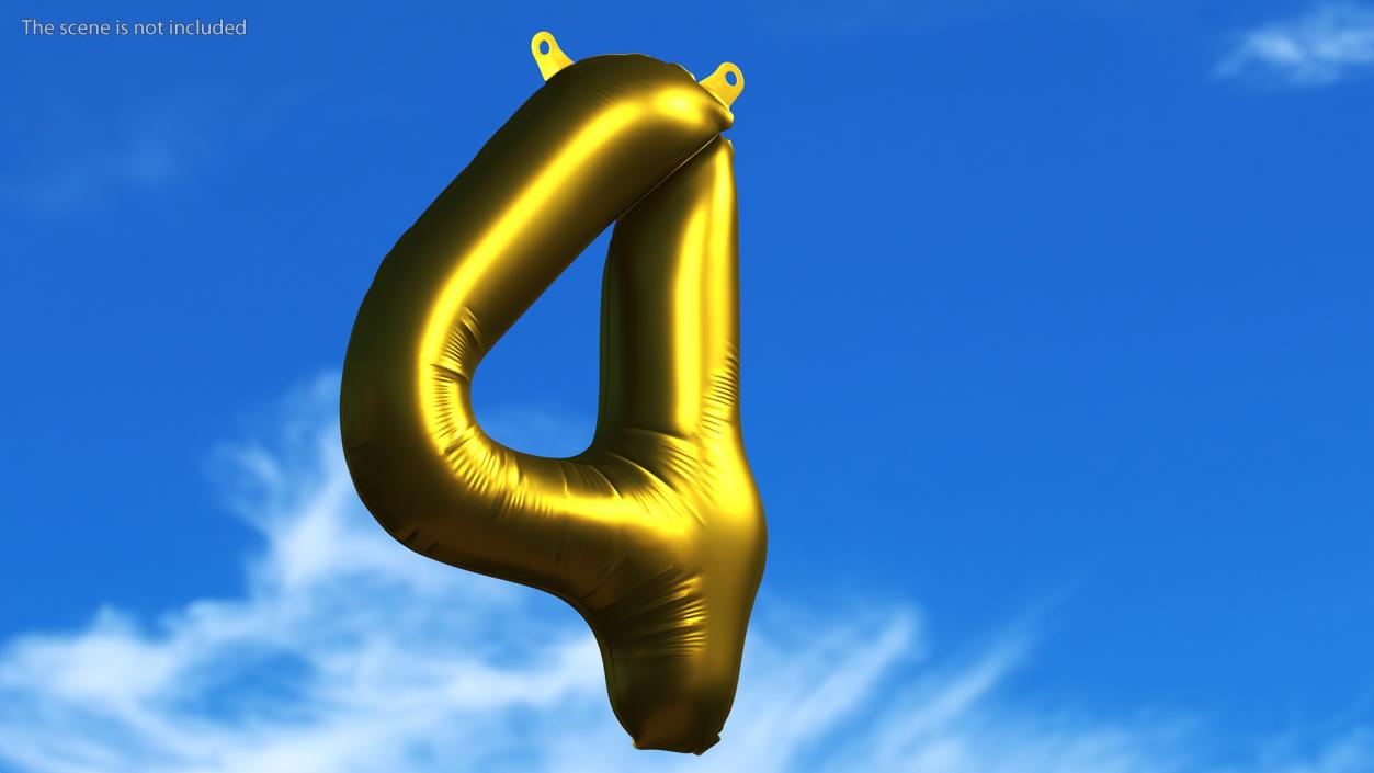 3D model Balloon Numbers Set Matte Gold