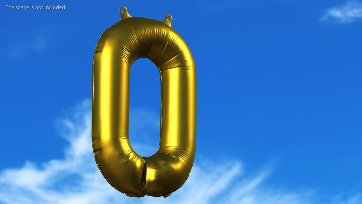 3D model Balloon Numbers Set Matte Gold