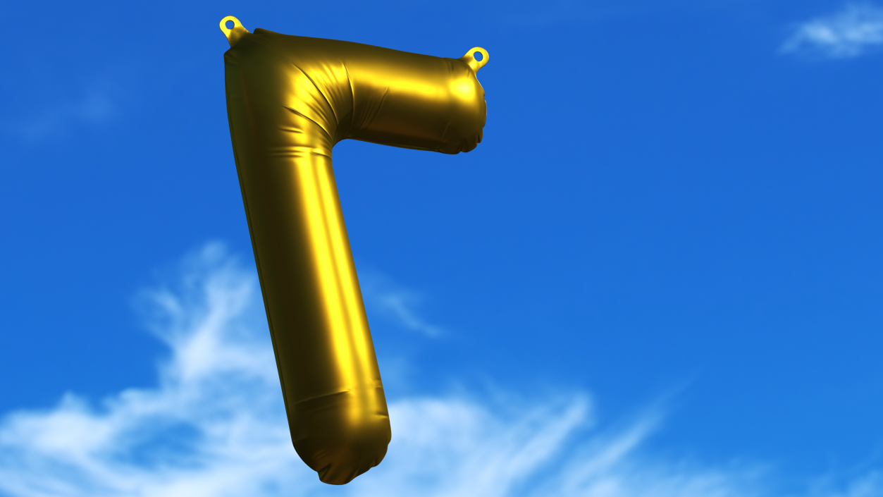 3D model Balloon Numbers Set Matte Gold