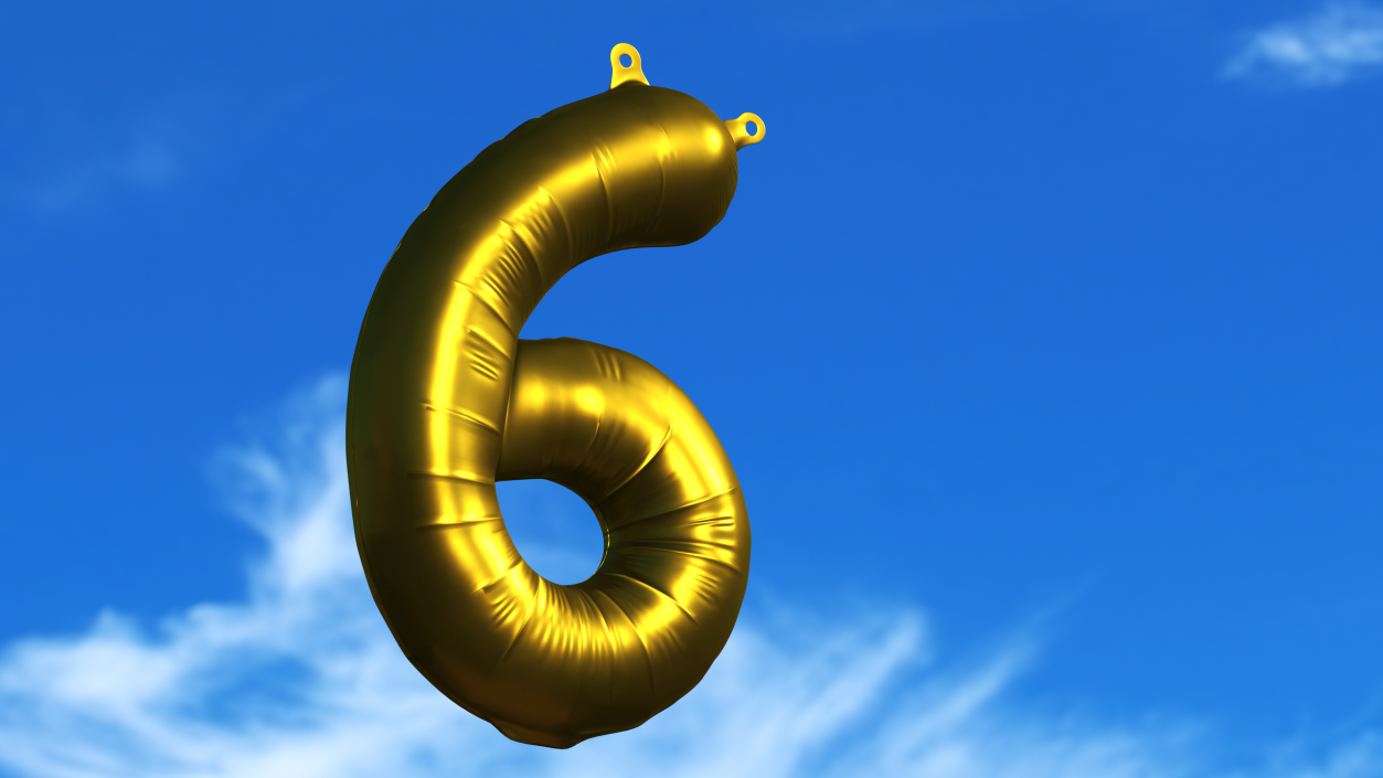 3D model Balloon Numbers Set Matte Gold