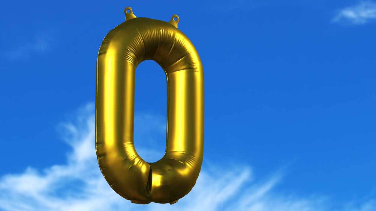 3D model Balloon Numbers Set Matte Gold