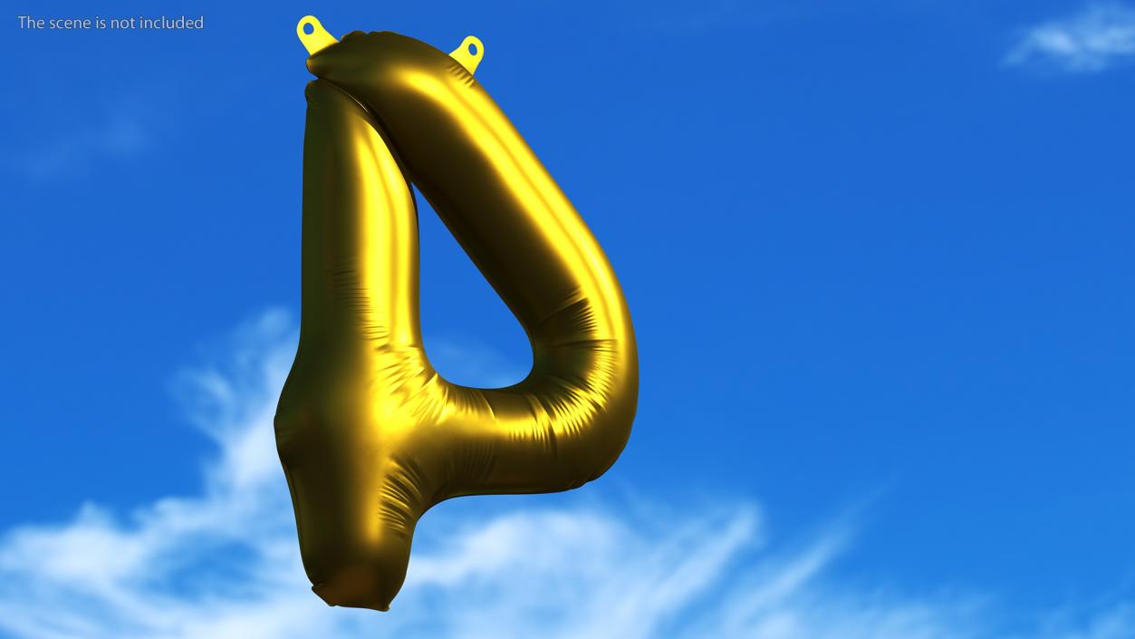 3D model Balloon Numbers Set Matte Gold