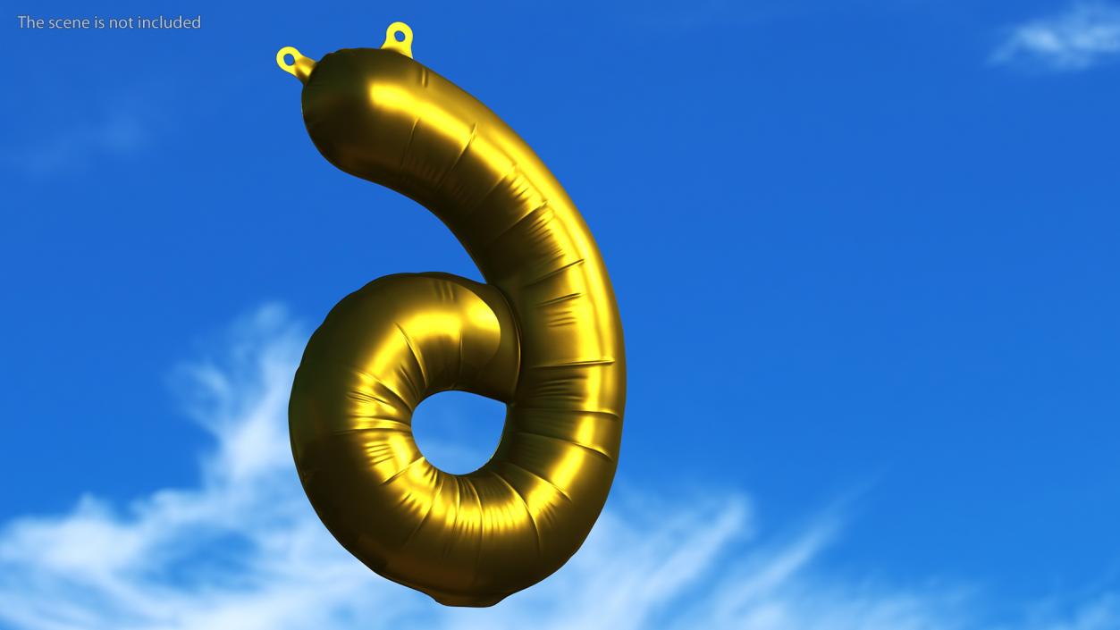 3D model Balloon Numbers Set Matte Gold