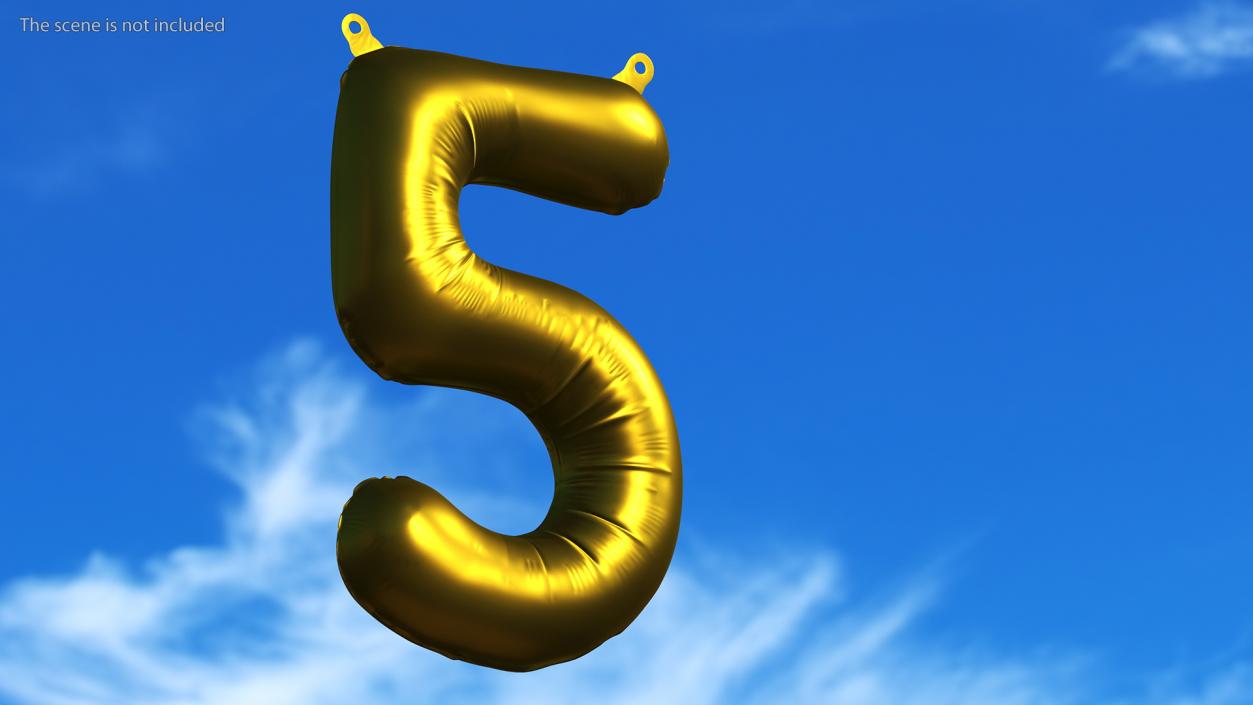 3D model Balloon Numbers Set Matte Gold