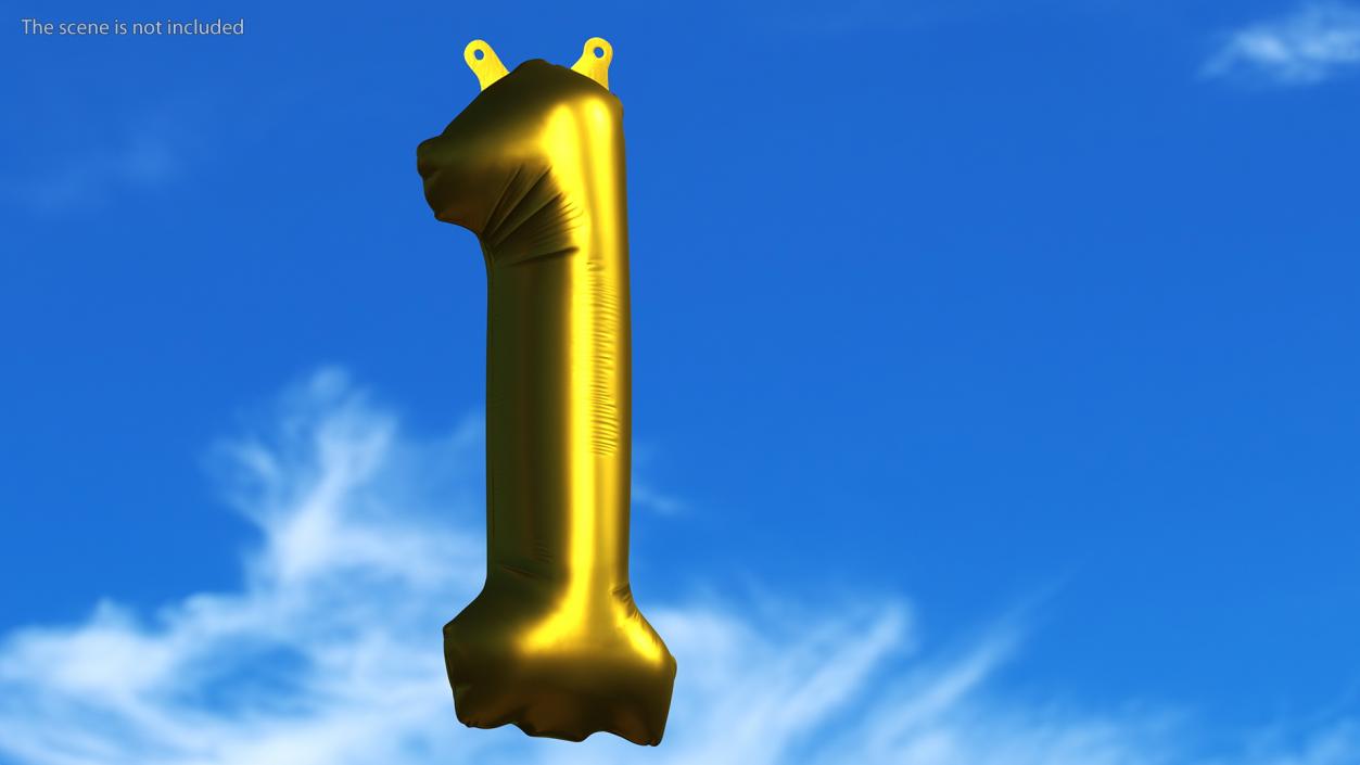 3D model Balloon Numbers Set Matte Gold