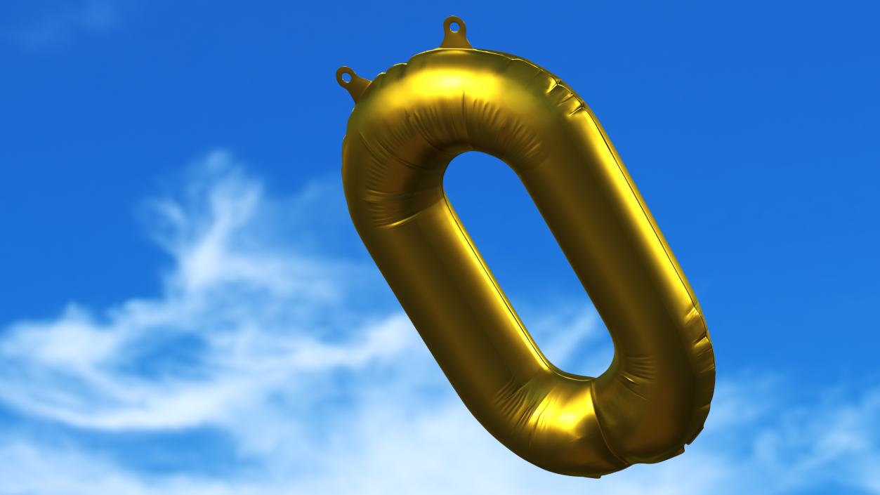 3D model Balloon Numbers Set Matte Gold