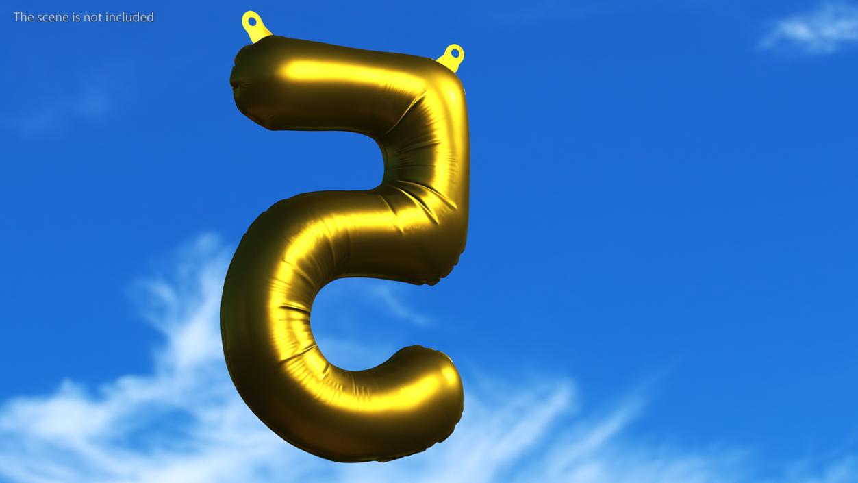 3D model Balloon Numbers Set Matte Gold