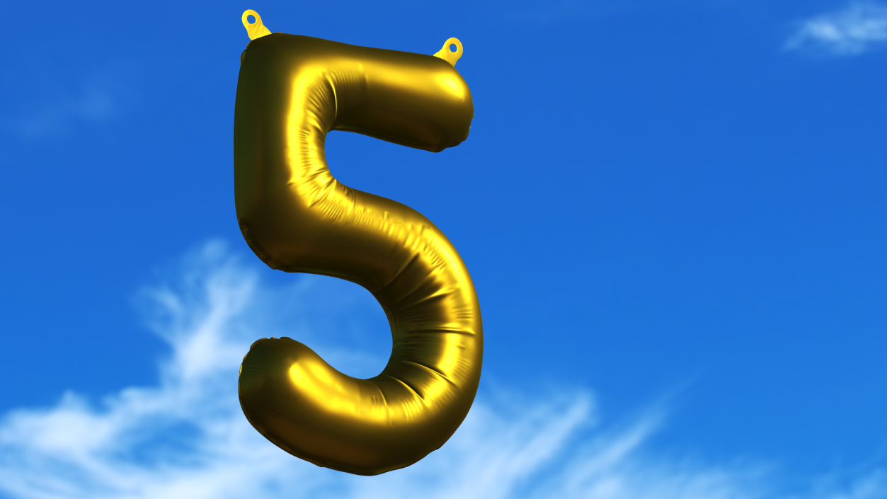 3D model Balloon Numbers Set Matte Gold