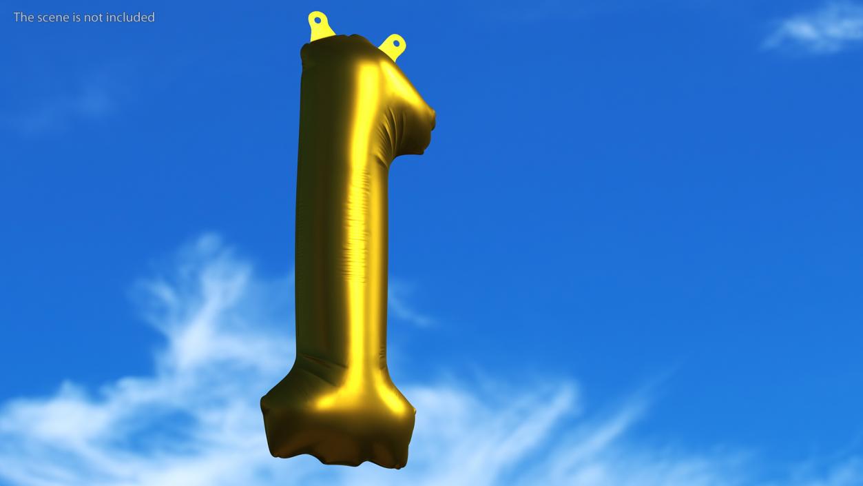 3D model Balloon Numbers Set Matte Gold