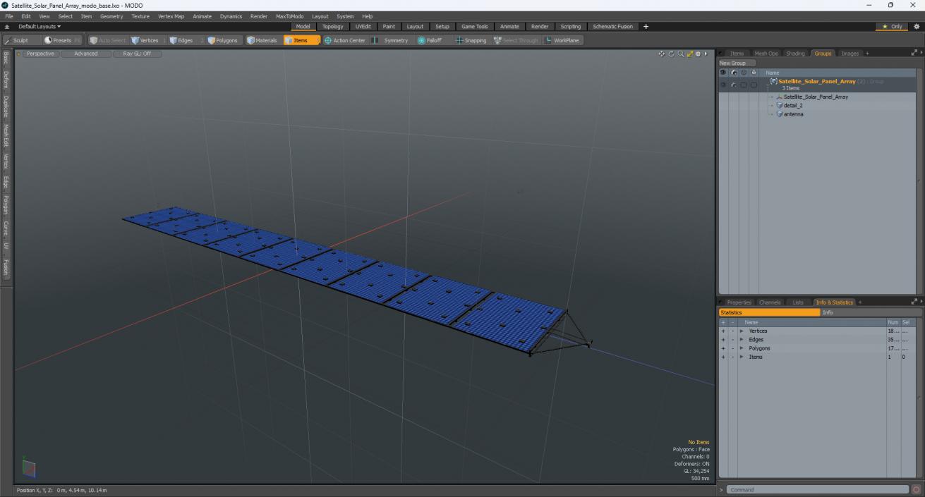 Satellite Solar Panel Array 2 3D model