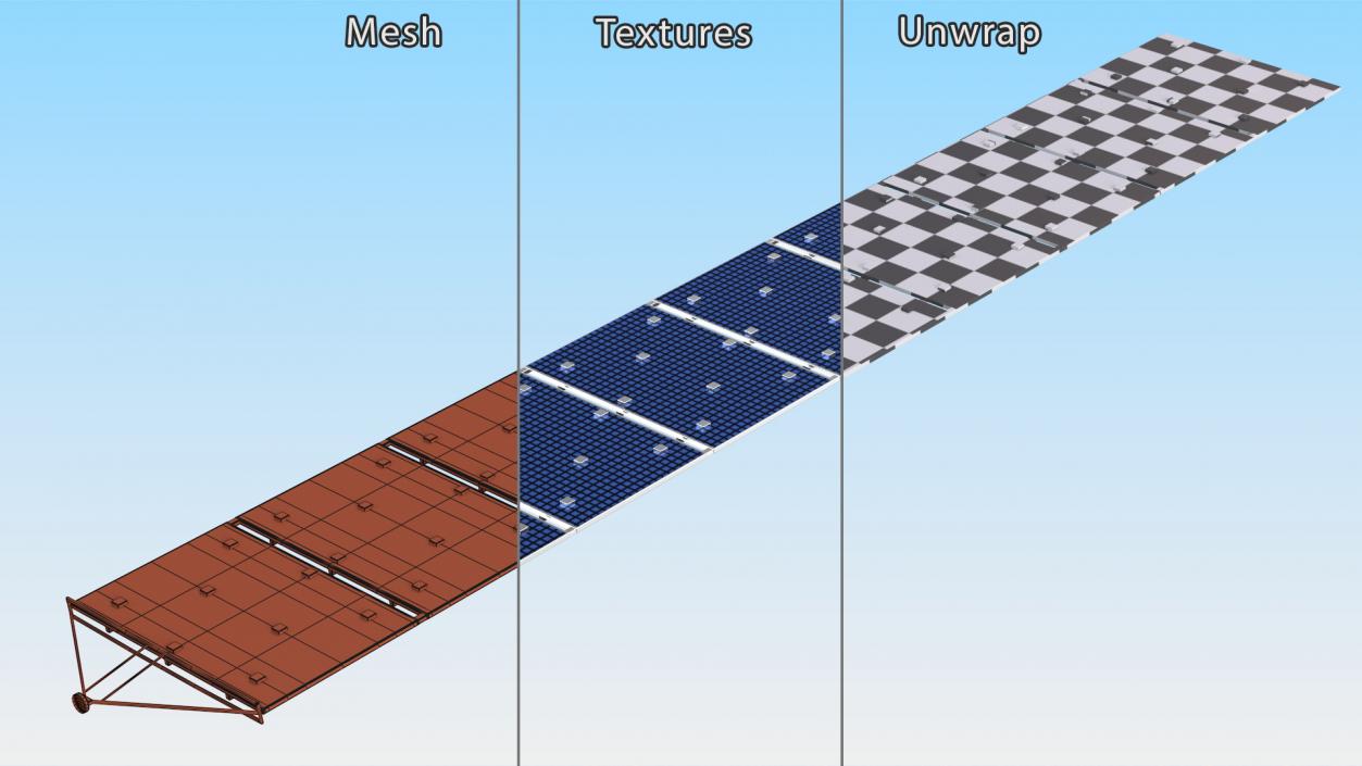 Satellite Solar Panel Array 2 3D model