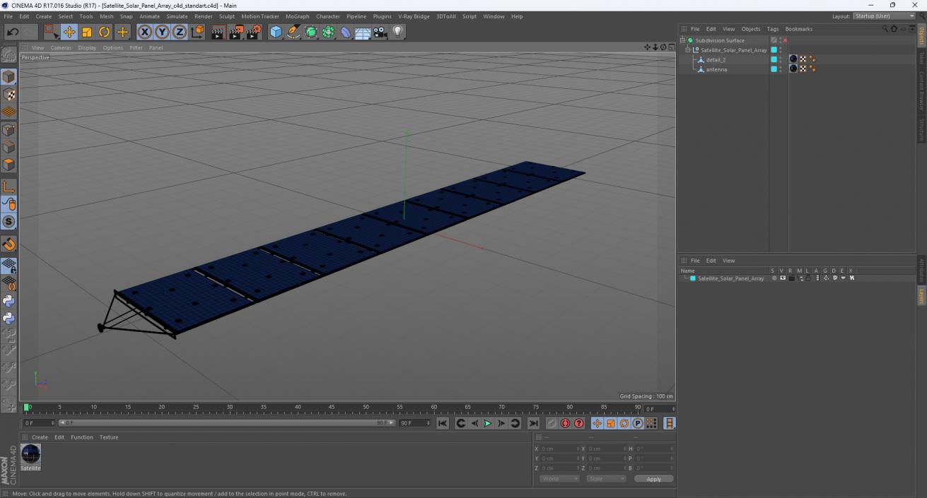 Satellite Solar Panel Array 2 3D model