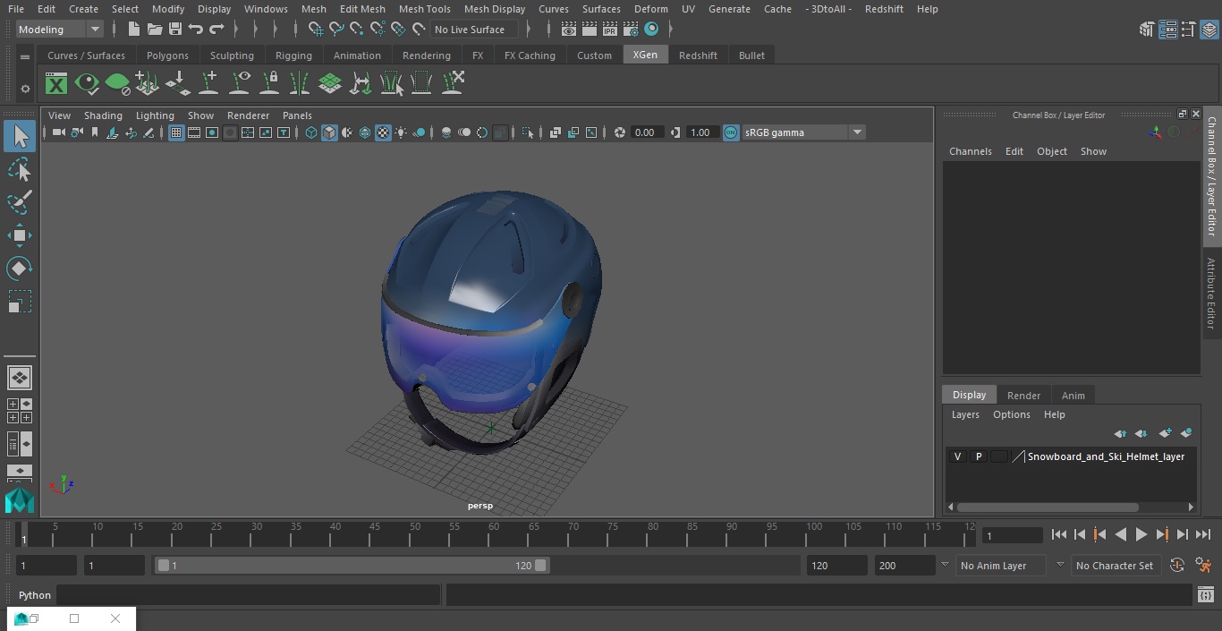 Snowboard and Ski Helmet 3D model