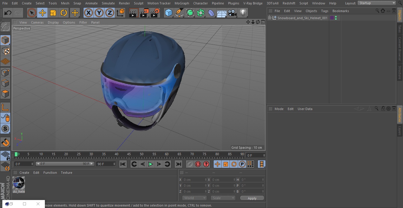 Snowboard and Ski Helmet 3D model