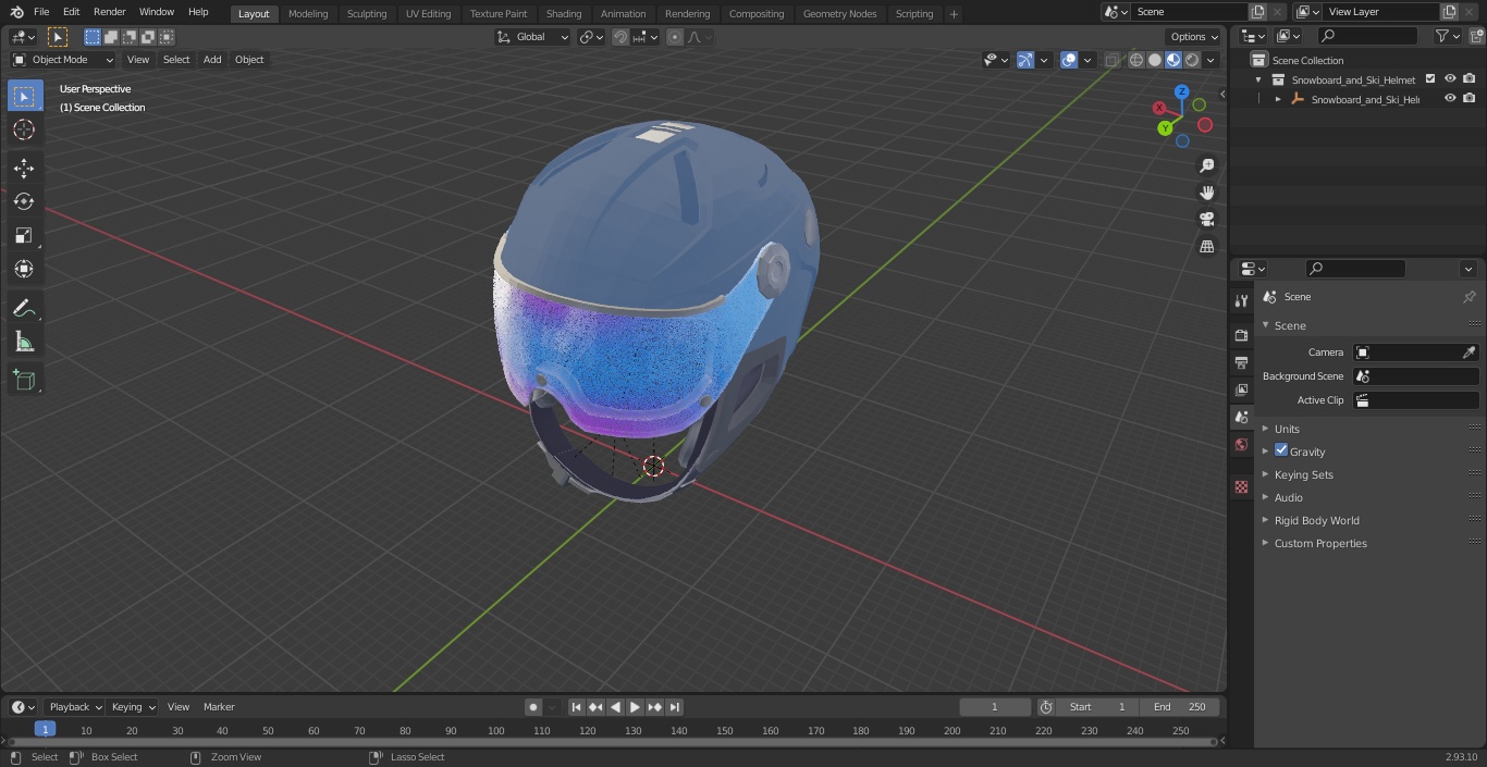 Snowboard and Ski Helmet 3D model