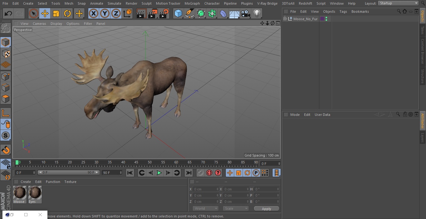 Moose No Fur 3D