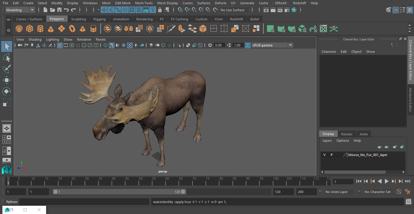 Moose No Fur 3D