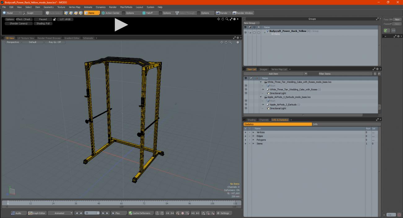 Bodycraft Power Rack Yellow 3D