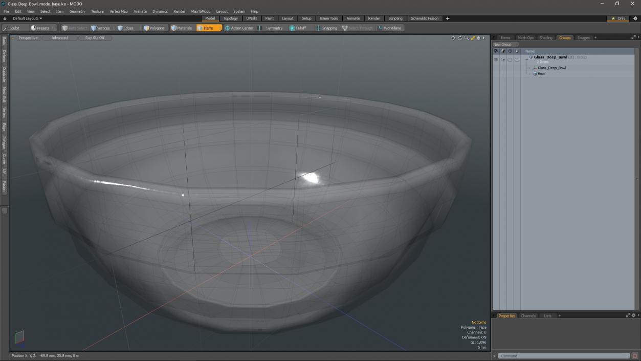 3D model Glass Deep Bowl