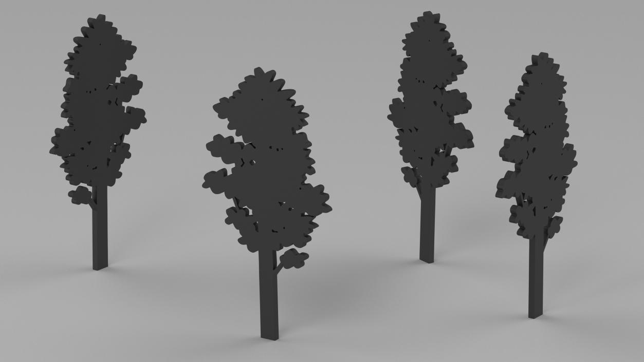 3D Plant Silhouettes Collection model