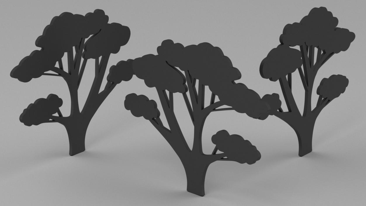 3D Plant Silhouettes Collection model